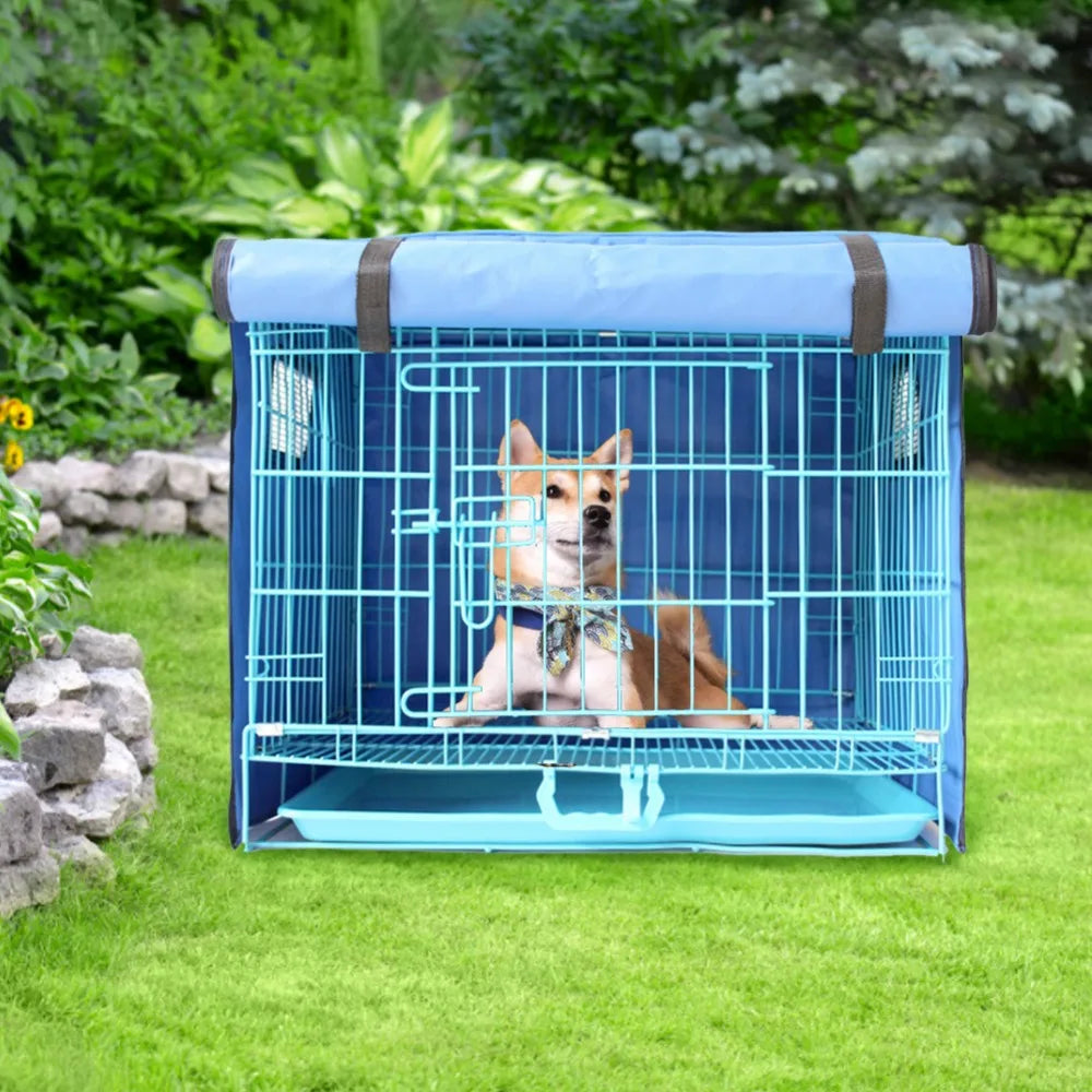 Dog Kennel House Cover Waterproof Dust-proof Durable Oxford Dog Cage Cover Foldable Washable Outdoor Pet Kennel Crate Cover