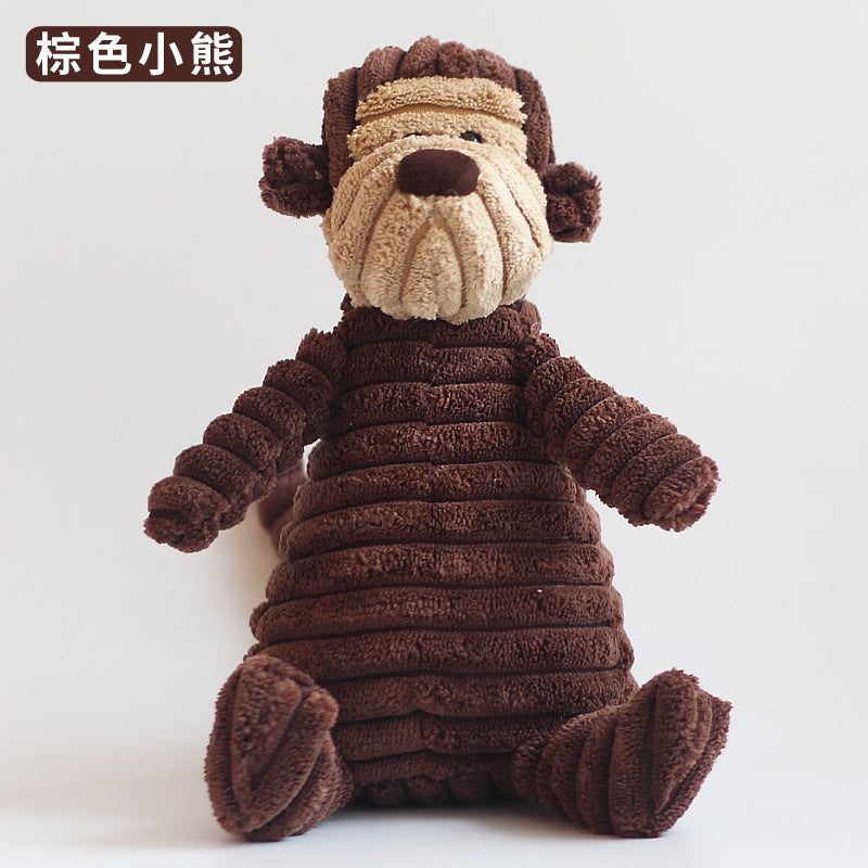 Pet Dog Toy Bite Resistant Corduroy Sounding Plush Toy Teddy Small Dog Animal Toy Non Toxic Dog Toys Chew Toys Dog Accessories