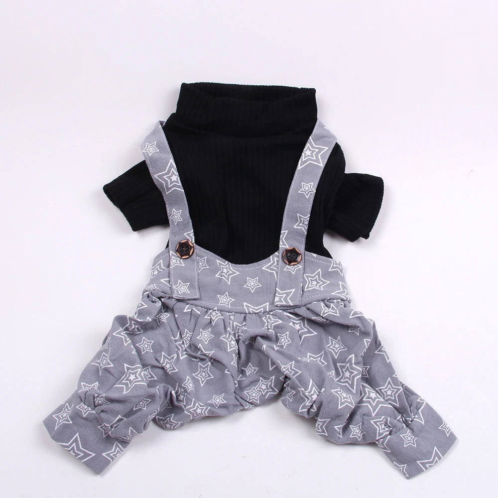 Small Dog Cat Dress/Jumpsuit Stars Design Pet Puppy T-Shirt Sweater Autumn/Spring Clothes Apparel