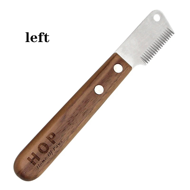 Professional Grooming Dog Comb Stainless Steel Wooden Handle Stripping Knife Pet Hair Remover Pluck Excess Undercoat accessories