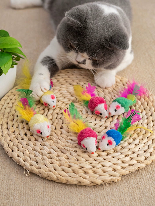 Artificial Color Feather Little Mouse Hot Cat Toy