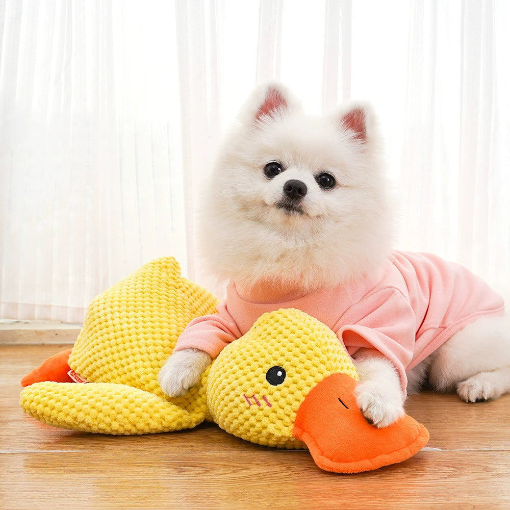 Relieving Boredom to Sleep with Yellow Duck Self-Hi Dog