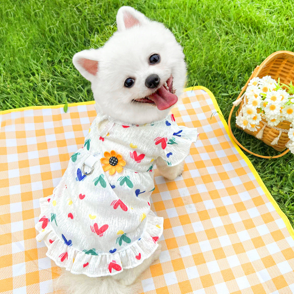 Cute Pet Dog Dress for Small Dogs Thin Puppy Princess Skirt Summer Dog Clothes Chihuahua York Clothing Summer Pet Clothes