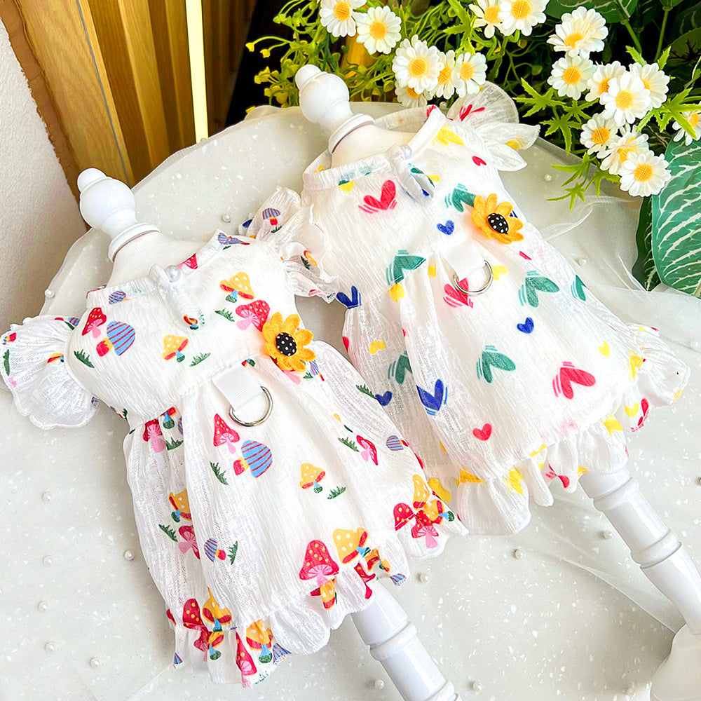 Cute Pet Dog Dress for Small Dogs Thin Puppy Princess Skirt Summer Dog Clothes Chihuahua York Clothing Summer Pet Clothes