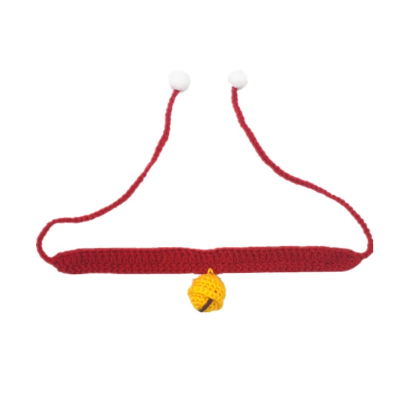 Silent Bell Adjustable Handmade Knitted Cat Collar