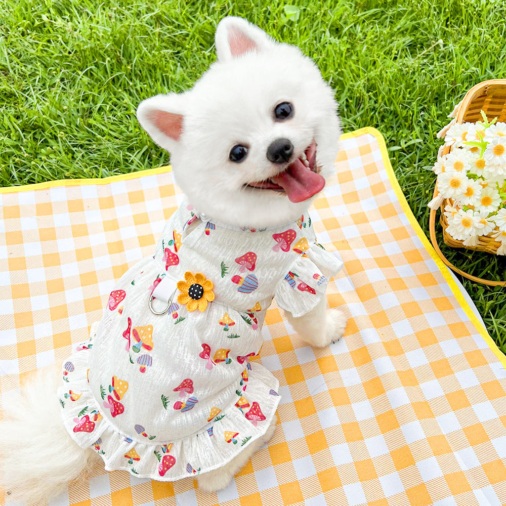 Cute Pet Dog Dress for Small Dogs Thin Puppy Princess Skirt Summer Dog Clothes Chihuahua York Clothing Summer Pet Clothes