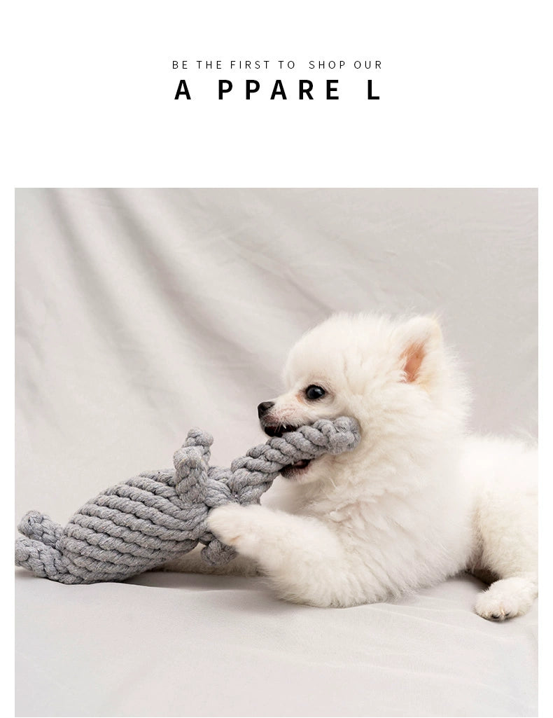 Dog Knot Toy Molar Bite Rop Tug of War Cotton String Pet Bite-Resistant Small Puppies Play to Relieve Boredom