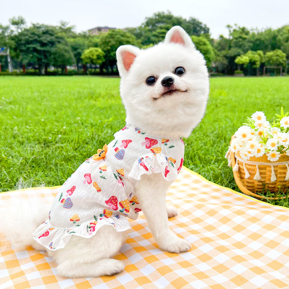 Cute Pet Dog Dress for Small Dogs Thin Puppy Princess Skirt Summer Dog Clothes Chihuahua York Clothing Summer Pet Clothes