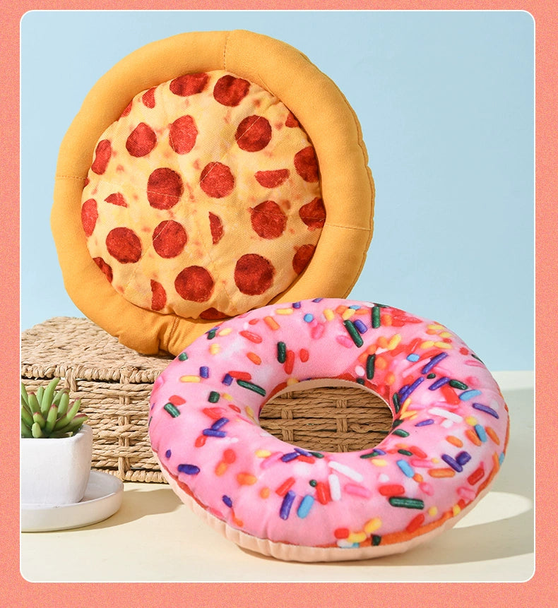 Pizza toy for medium to large dogs