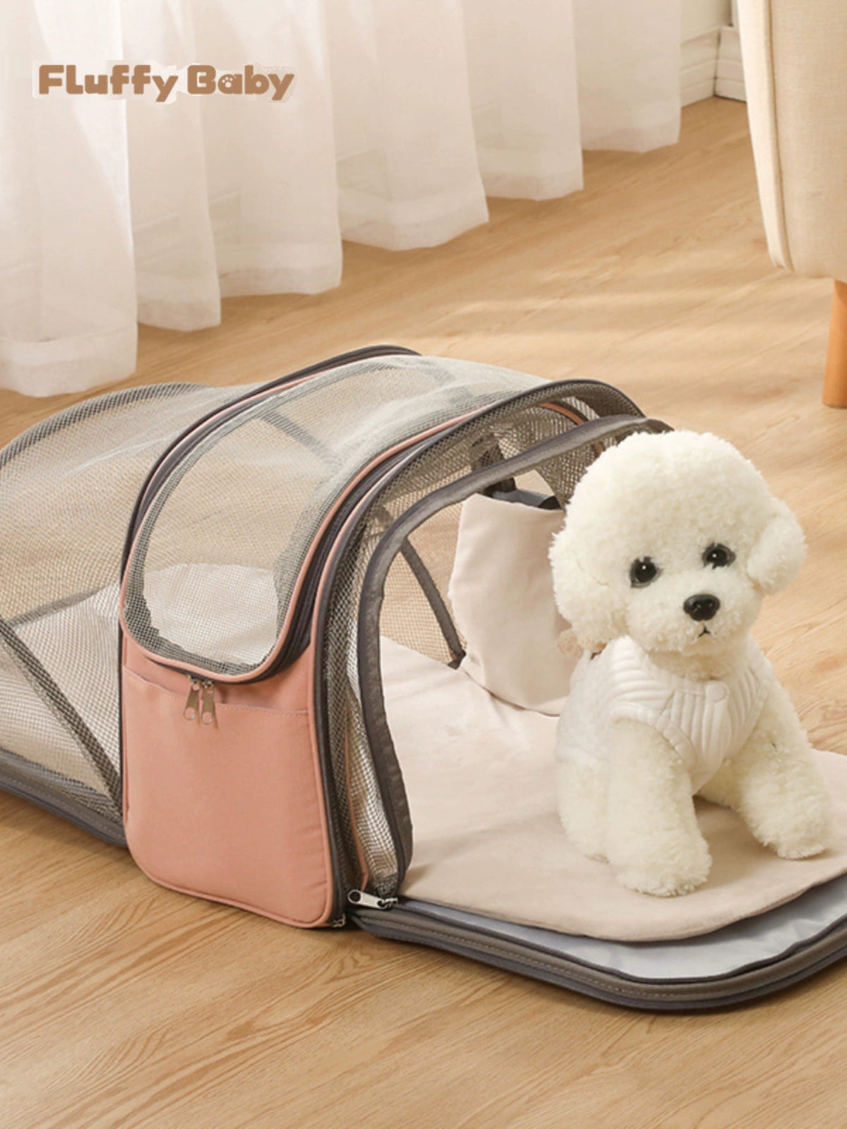 One-Shoulder Multifunctional Teddy Cat Cage Extendable Diaper Bag