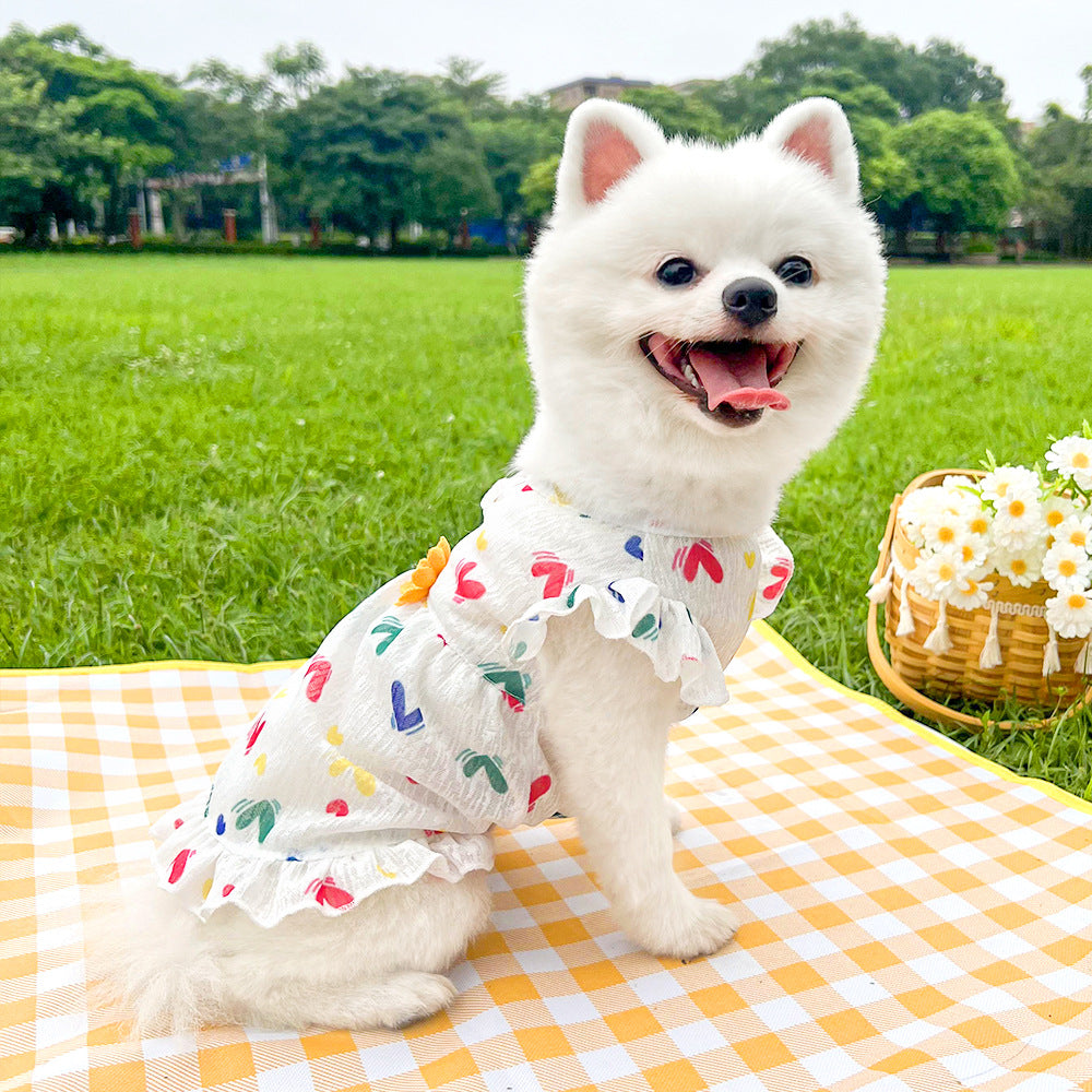 Cute Pet Dog Dress for Small Dogs Thin Puppy Princess Skirt Summer Dog Clothes Chihuahua York Clothing Summer Pet Clothes