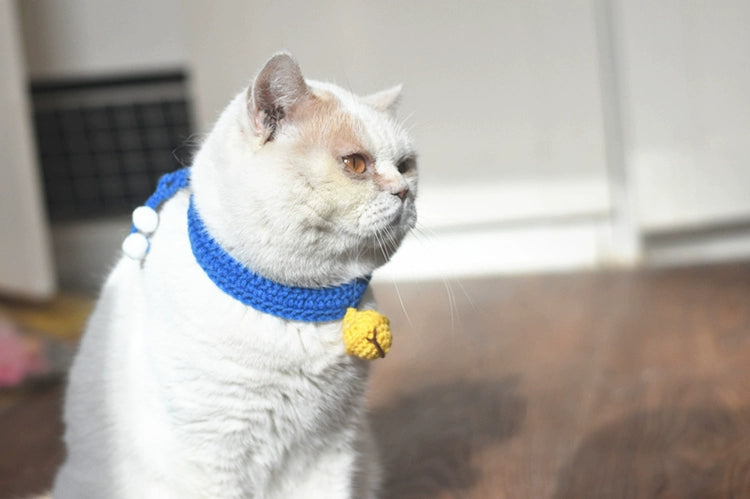 Silent Bell Adjustable Handmade Knitted Cat Collar