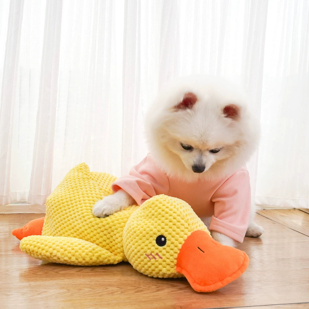 Relieving Boredom to Sleep with Yellow Duck Self-Hi Dog