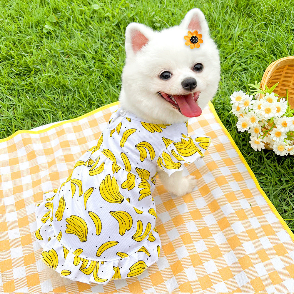 Cute Pet Dog Dress for Small Dogs Thin Puppy Princess Skirt Summer Dog Clothes Chihuahua York Clothing Summer Pet Clothes