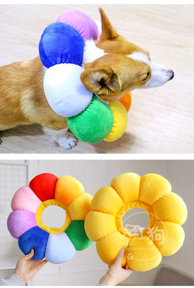 SUNFLOWER Anti-Licking Bite Head Cover Shame Soft Ring Dog