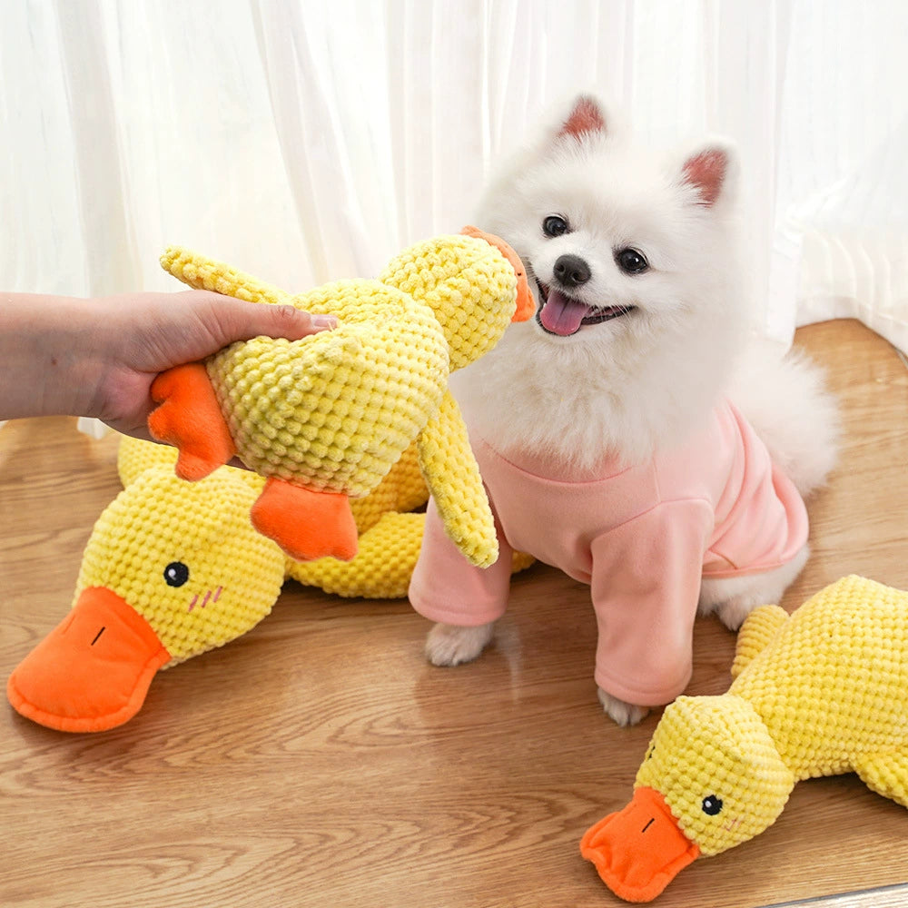 Relieving Boredom to Sleep with Yellow Duck Self-Hi Dog