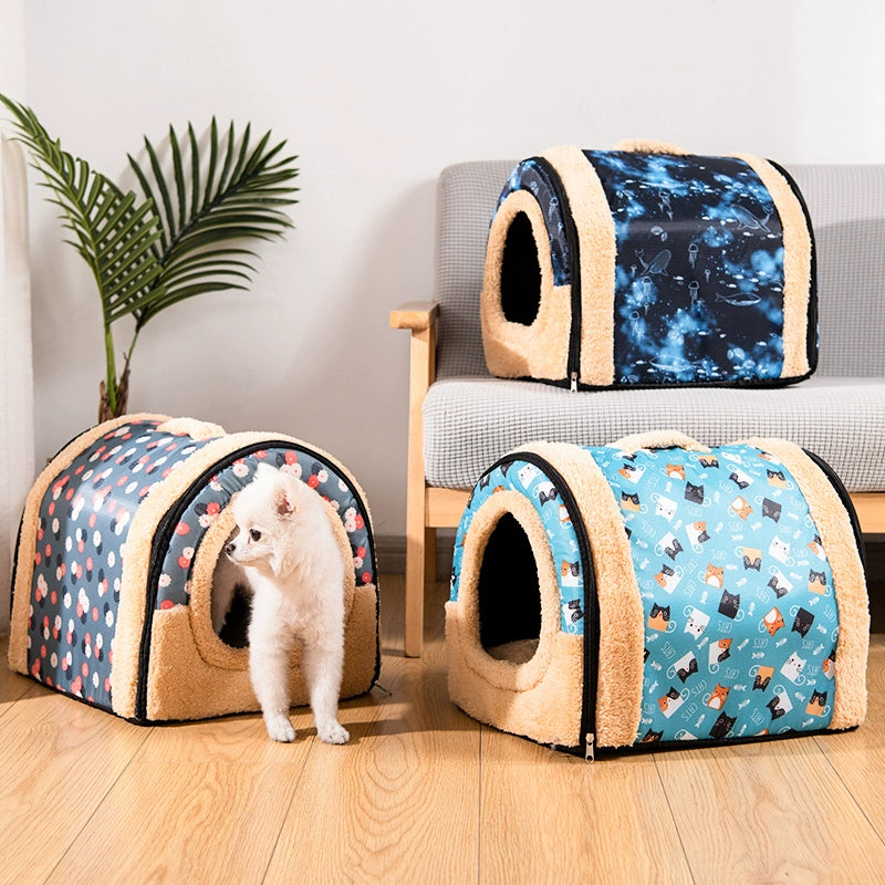 Cat Nest All Year Round Neutral Cat Supplies Semi-Enclosed Cat House Winter Heattech Kittens Teddy Pet Kennel Autumn