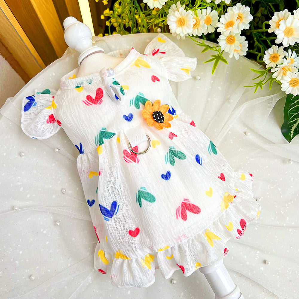 Cute Pet Dog Dress for Small Dogs Thin Puppy Princess Skirt Summer Dog Clothes Chihuahua York Clothing Summer Pet Clothes