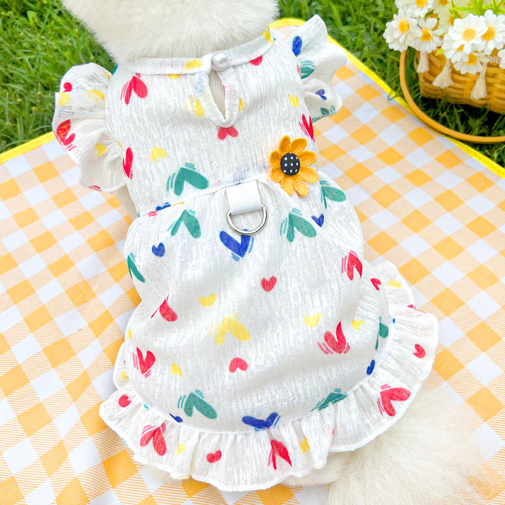 Cute Pet Dog Dress for Small Dogs Thin Puppy Princess Skirt Summer Dog Clothes Chihuahua York Clothing Summer Pet Clothes