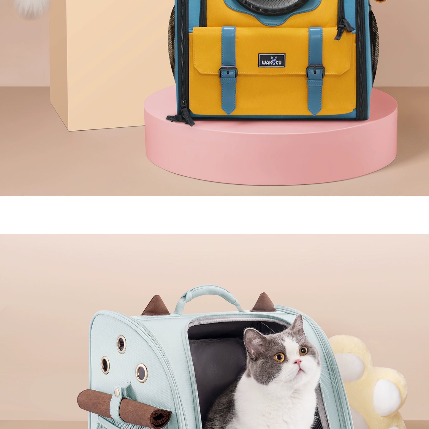 Cat Bag Portable Fall and Winter Heattech Travel Pet Backpack Space Capsule Breathable Cat Cage