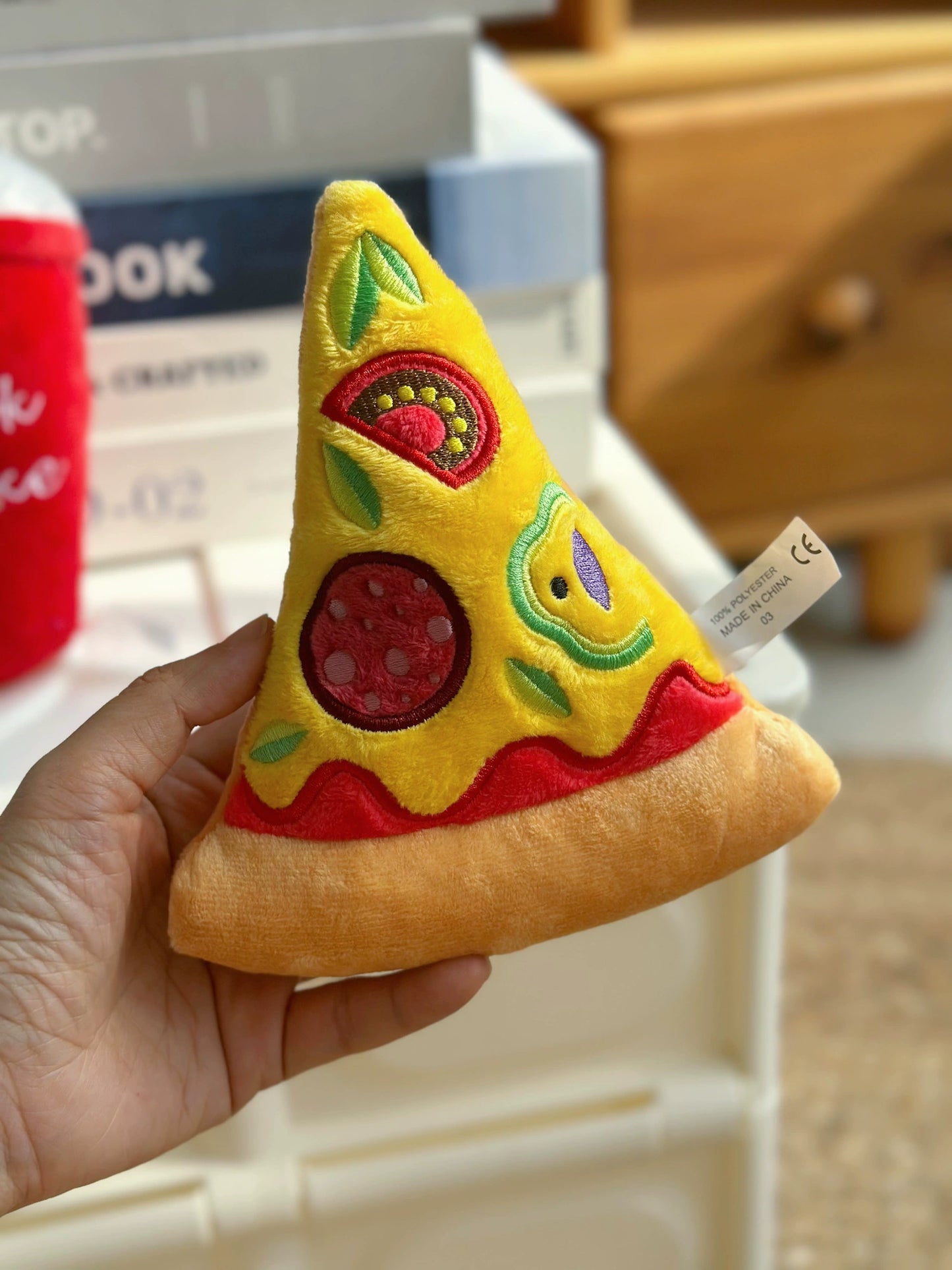 Pet Sound Paper Toy Hamburger Pizza Cola Sound Puppy Food Series Accompany Relieving Stuffy Dog Doll Stuffed