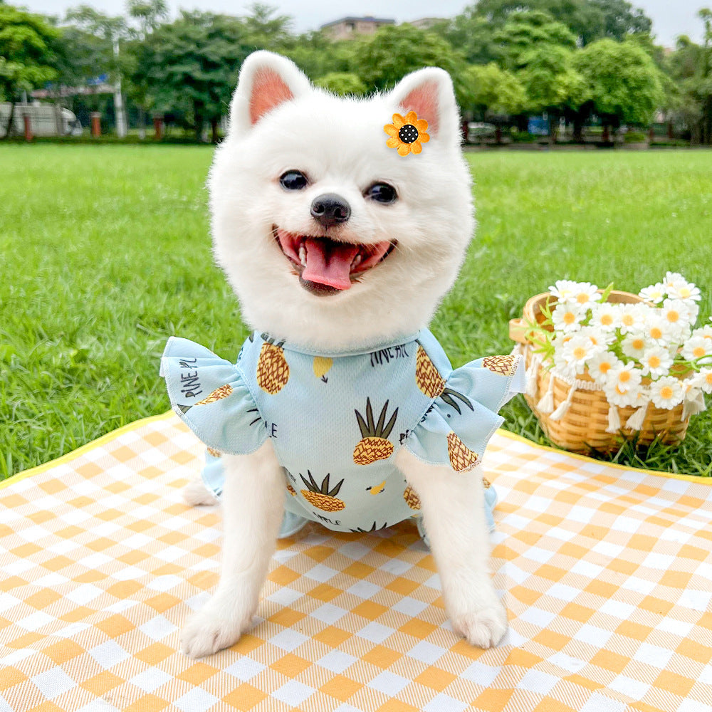 Cute Pet Dog Dress for Small Dogs Thin Puppy Princess Skirt Summer Dog Clothes Chihuahua York Clothing Summer Pet Clothes