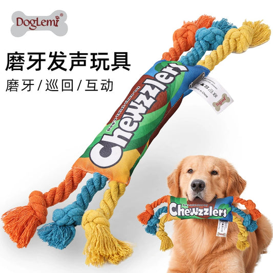 23 New Arrival Pet Dog Dog Chewing Rope Rainbow Twisted Candy Molar Long Lasting Sounding Toy Food Hiding