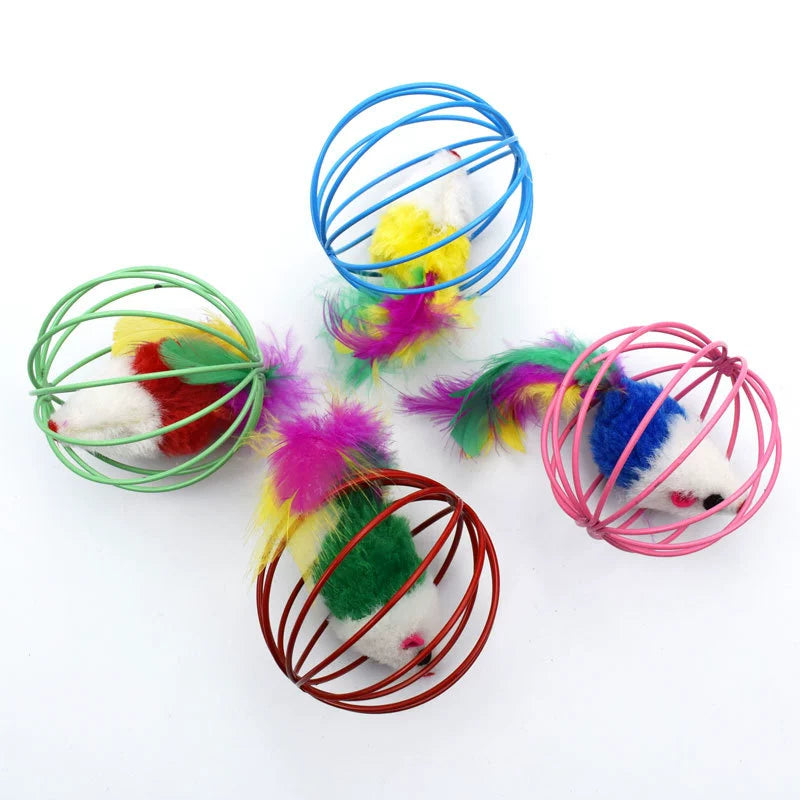 Artificial Color Feather Little Mouse Hot Cat Toy