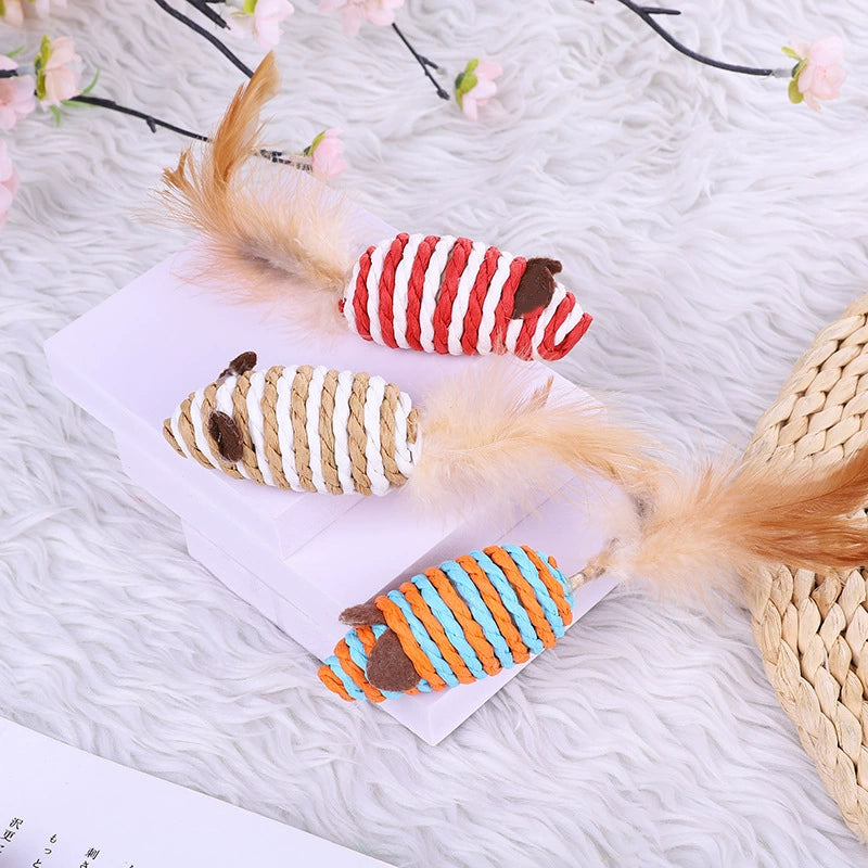 Artificial Color Feather Little Mouse Hot Cat Toy