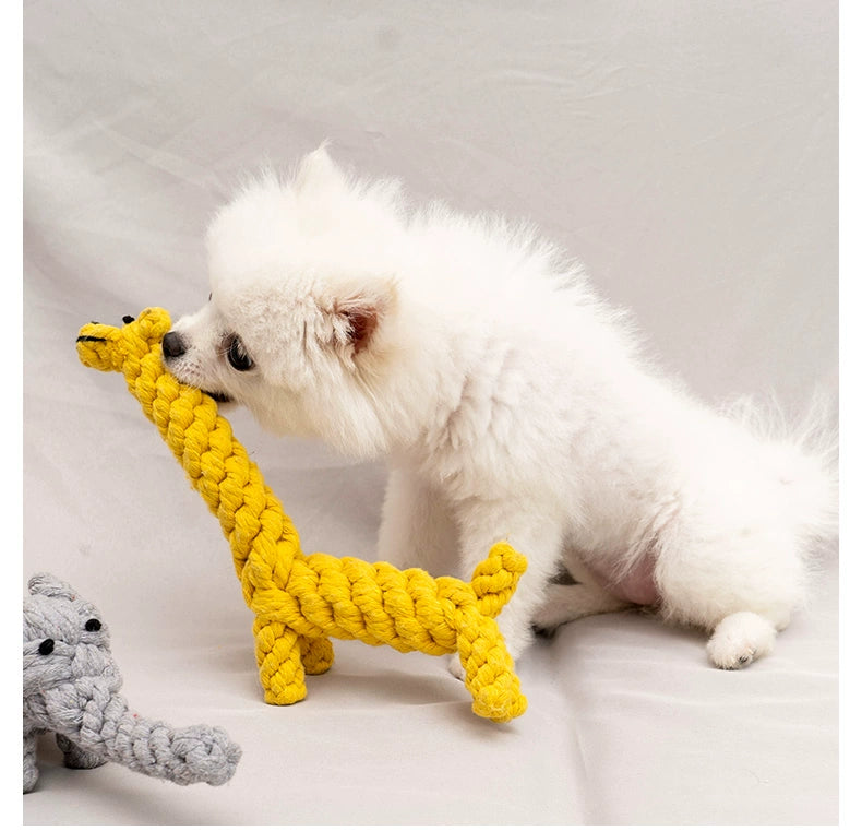 Dog Knot Toy Molar Bite Rop Tug of War Cotton String Pet Bite-Resistant Small Puppies Play to Relieve Boredom