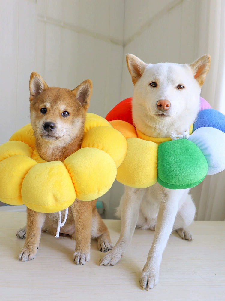 SUNFLOWER Anti-Licking Bite Head Cover Shame Soft Ring Dog