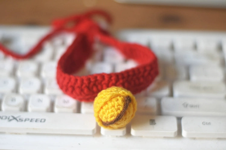 Silent Bell Adjustable Handmade Knitted Cat Collar