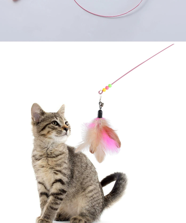 Bite-Resistant with Bell Relieving Stuffy Handy Gadget Steel Wire Cat Teaser