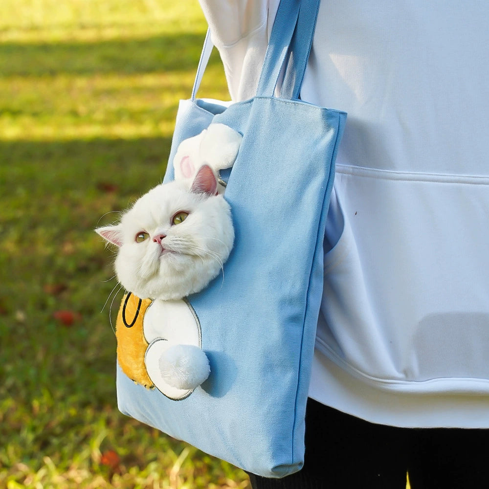 Cat Outing Carry Bag Cat Bag Cat Canvas Satchel Shoulder Bag Cat Bag Exposed Cat Dog out Handy Gadget