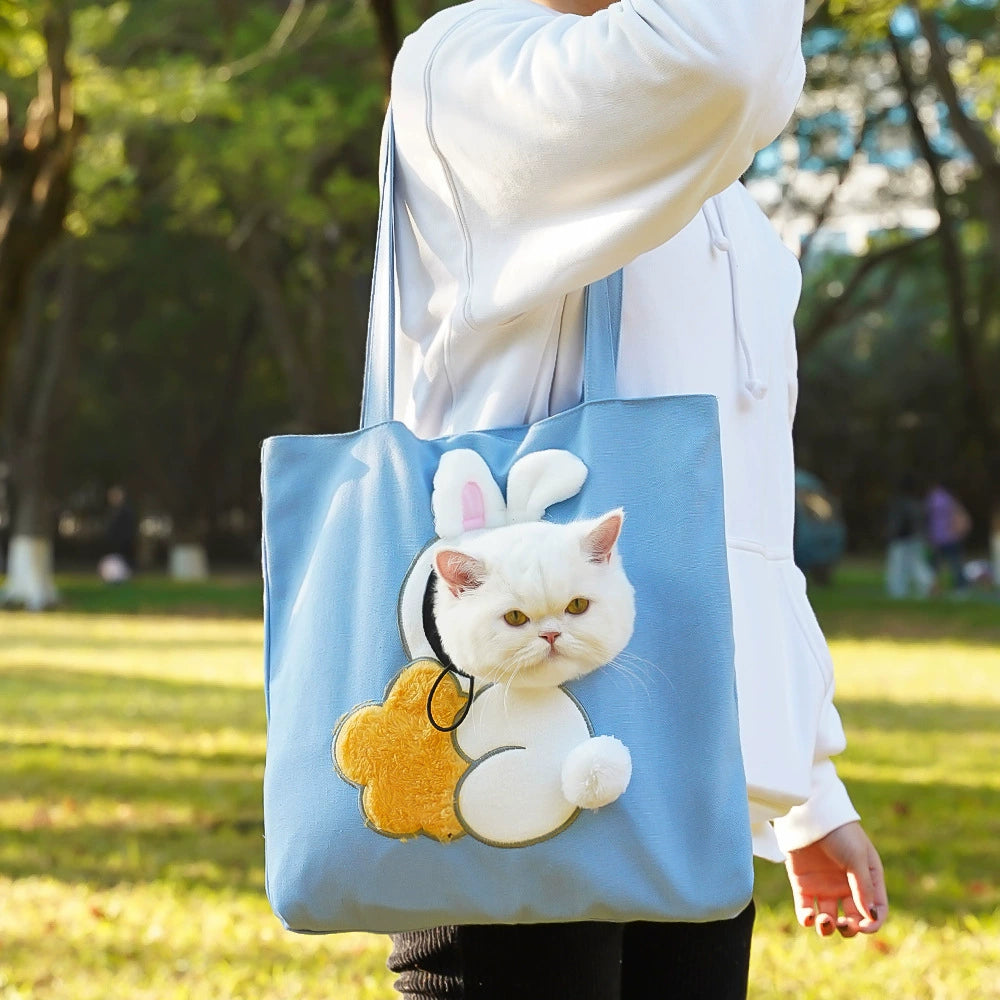 Cat Outing Carry Bag Cat Bag Cat Canvas Satchel Shoulder Bag Cat Bag Exposed Cat Dog out Handy Gadget