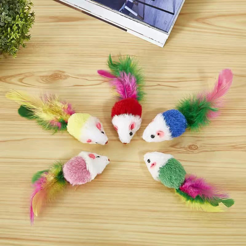 Artificial Color Feather Little Mouse Hot Cat Toy