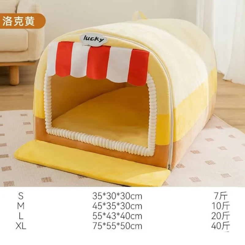 Autumn and Winter Dog Thousand Birds Grid Drawer Dog Kennel Large Dog Large Dog Kennel Deep Sleep Cat Kennel Pet Kennel