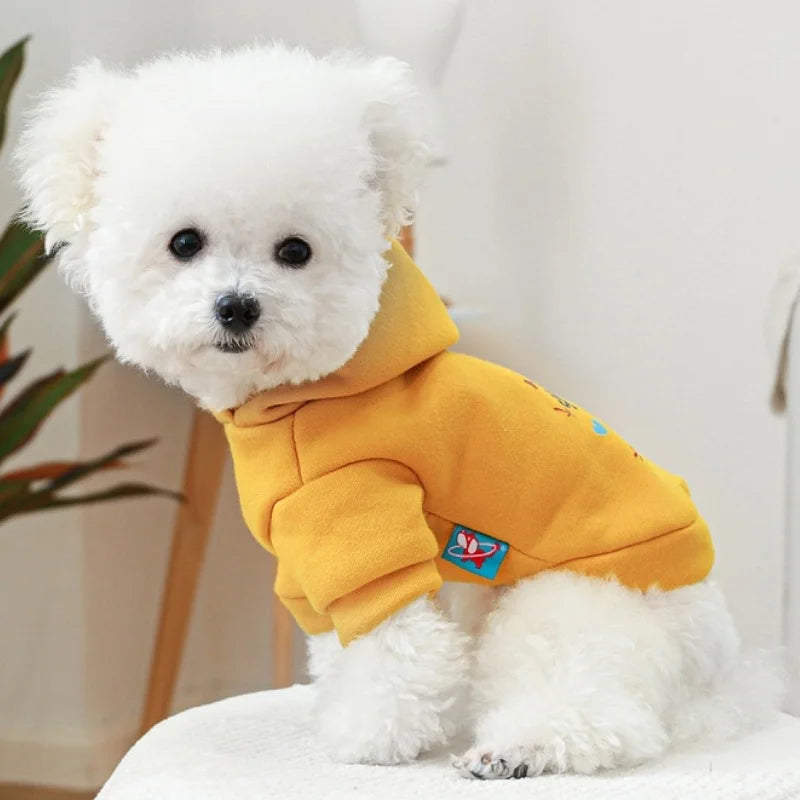 Pet Dog Clothes for Small Medium Dogs Winter Warm Dog Hoodie Letter Print Puppy Pullover Pet Sweatshirt Bichon Frise Dog Clothes