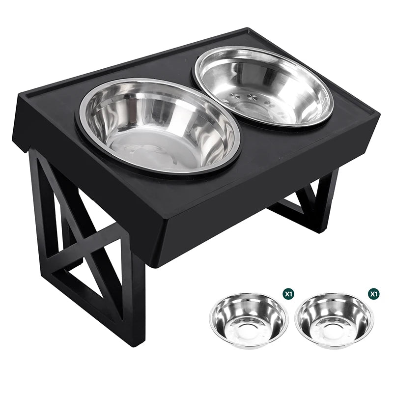 Elevated Dog Bowls 3 Adjustable Heights Dog Food Water Bowl with Slow Feeder Bowl  Dog Bowl For Pet Meal Mat Elevated Bowl Mat