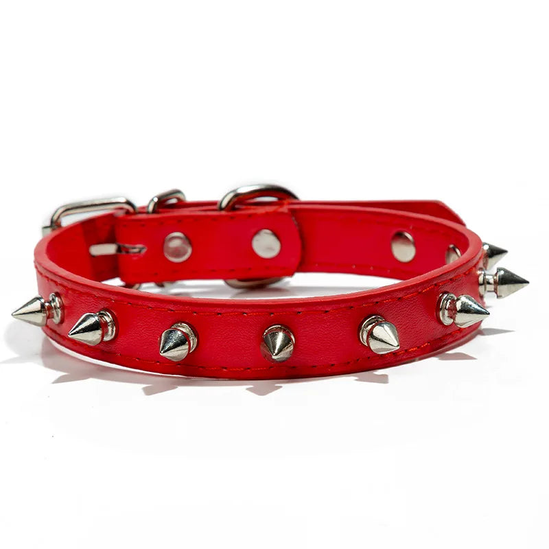 Leather Dog Cat Collar Spiked Studded Puppy Pet Necklace for Small Medium Large Dogs Cats Neck Strap Pet Products Accessories