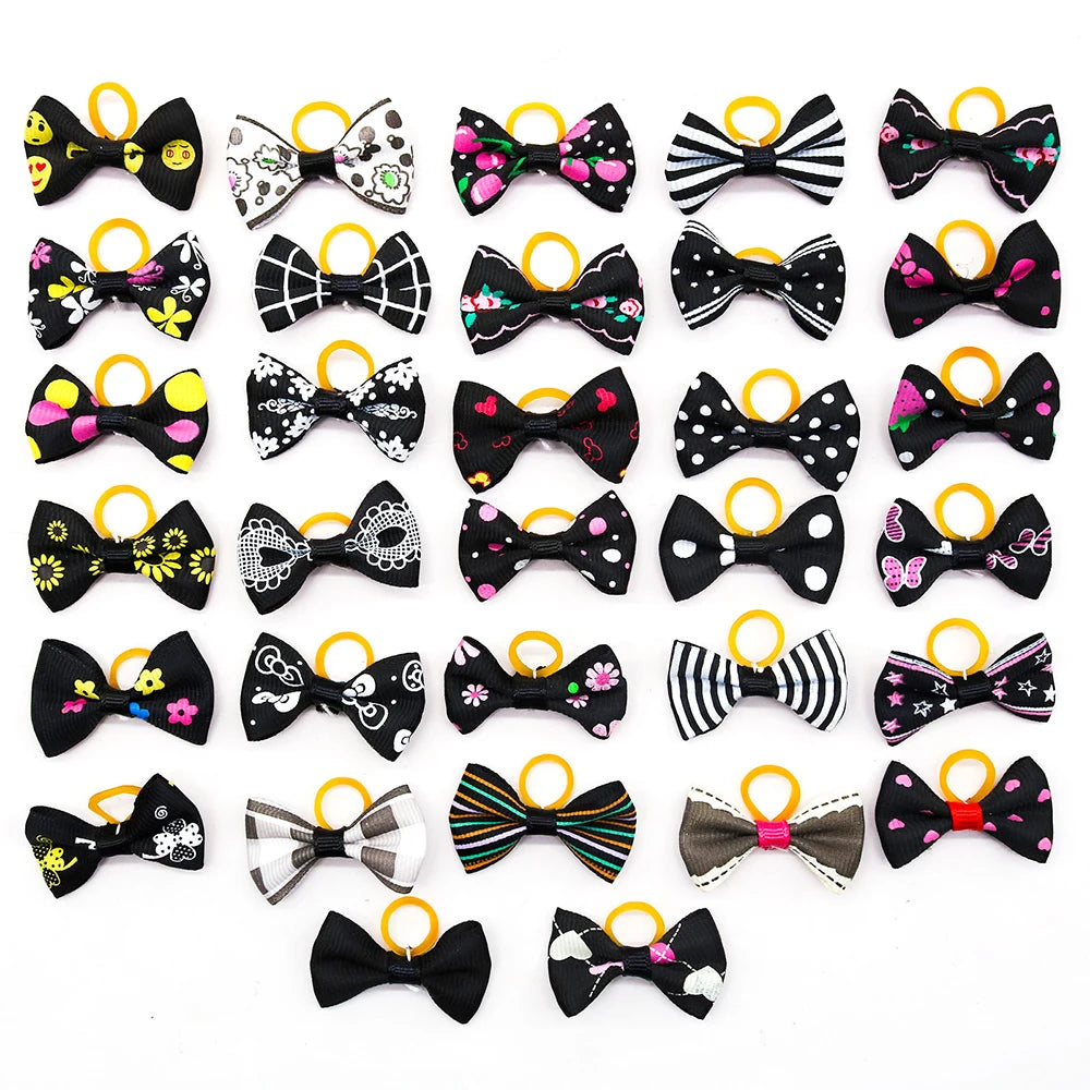 10/20/30PCS Pet Grooming Hair Bows Puppy Mix Colours Decorate Hair Accessories for Small Dog Hair Rubber Bands Dog Supplier