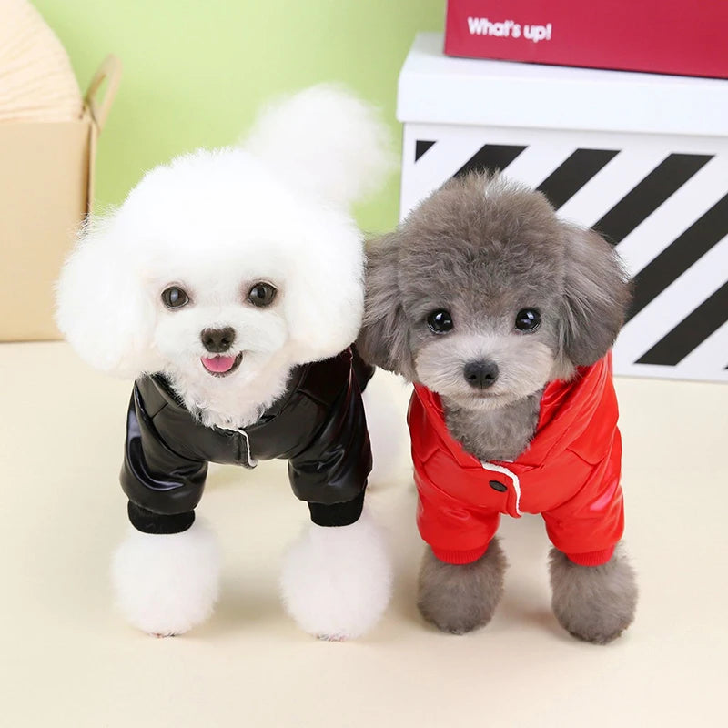 Padded Winter Puppy Onesie Waterproof Boy Dog Clothes for Small Dogs Warm Shih Tzu Down Jacket Chihuahua Jumpsuit Yorkie Costume