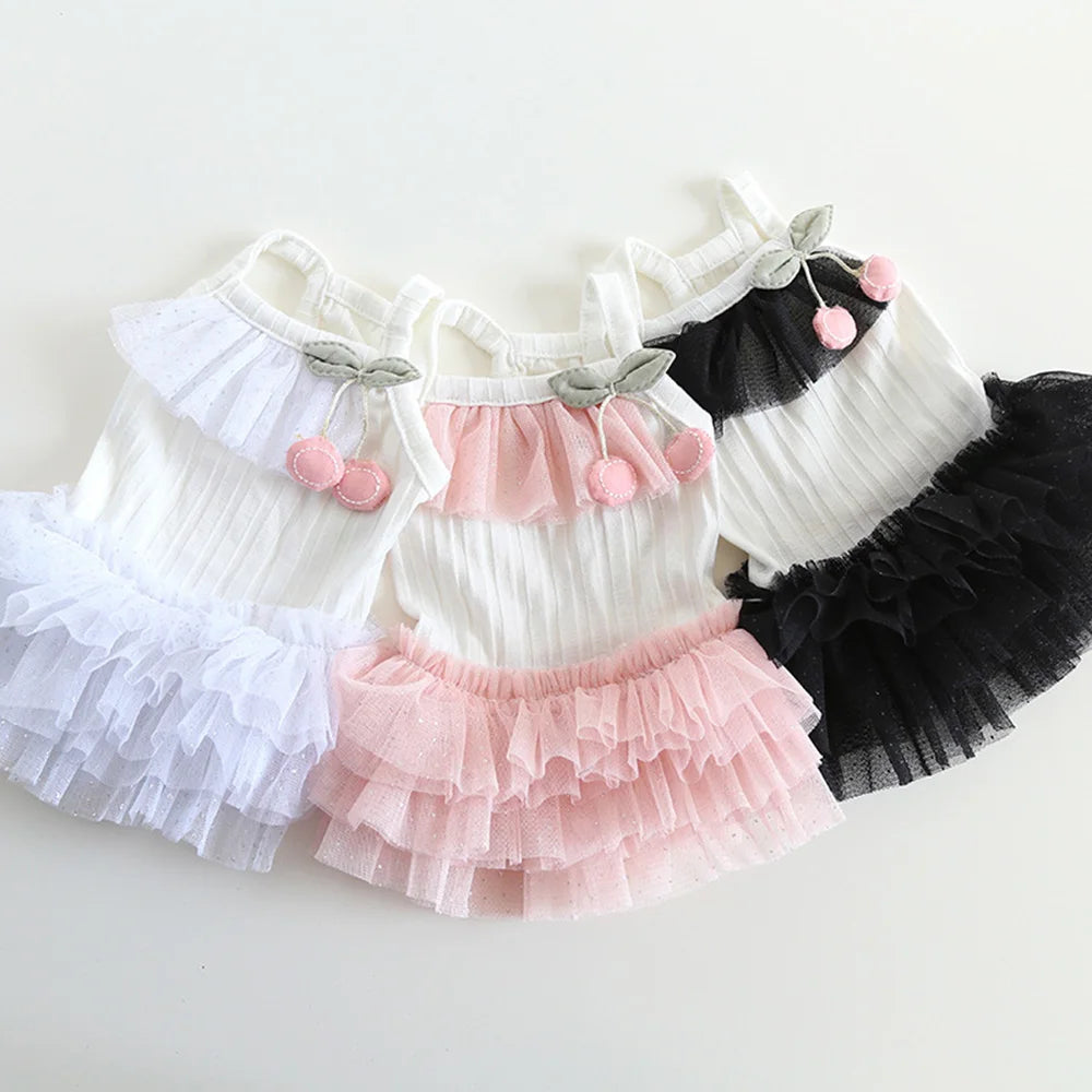 Dogs and Cats Dress Skirt Cherry Gauze  Design Pet Puppy Spring/Summer Clothes Outfit 3 Color