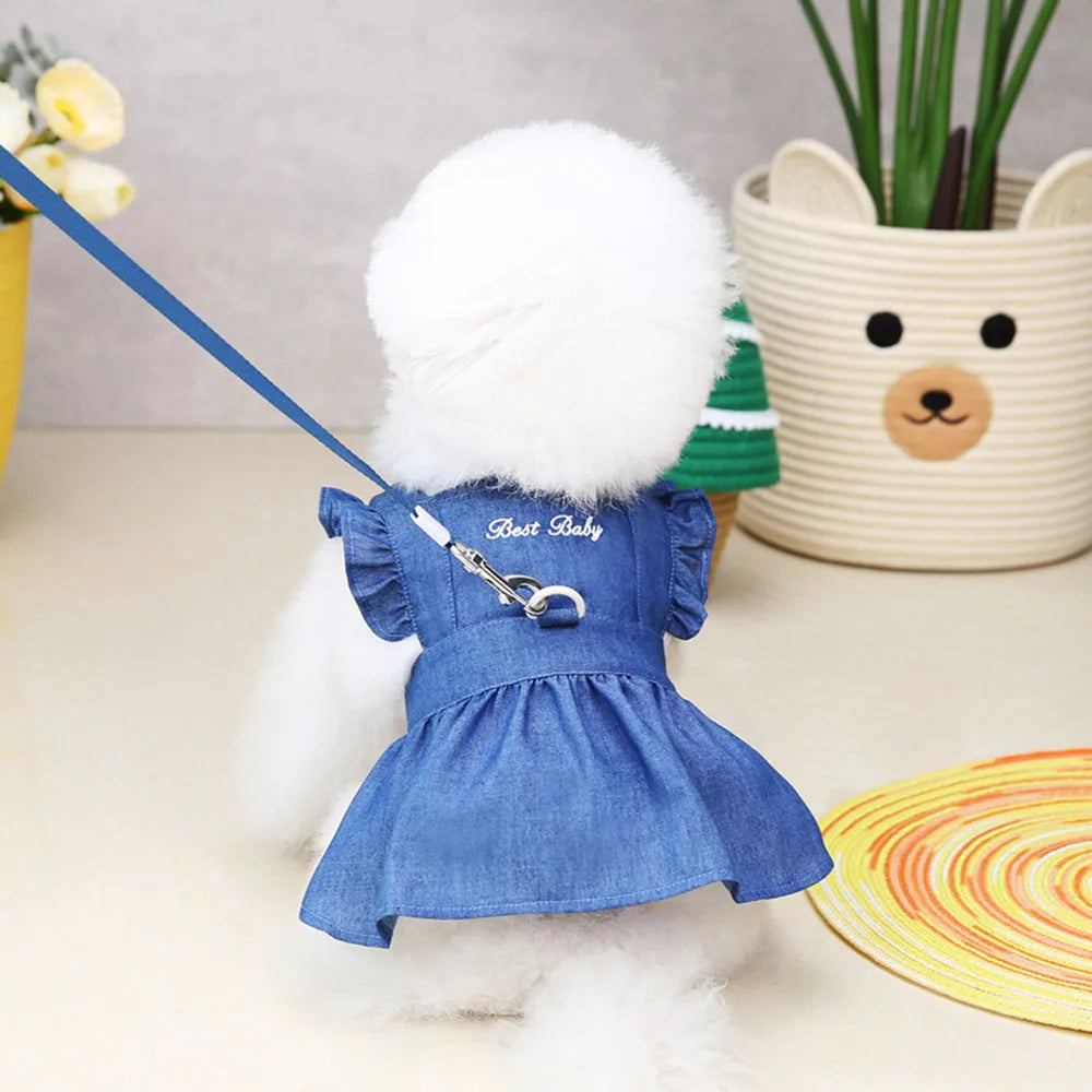 Dog Dress Puppy Luxury Skirt Dog Clothes Princess Dresses Wedding Evening Dress Tutu Skirt Denim Skirt for Small Dogs Clothing