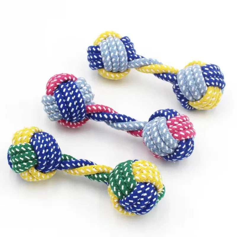 1PC Dog Toy Carrot Knot Rope Ball Cotton Rope Dumbbell Puppy Cleaning Teeth Chew Toy Durable Braided Bite Resistant Pet Supplies