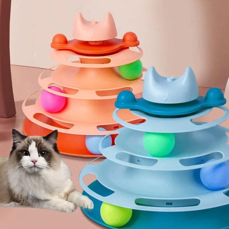 Funny Cat Pet Toy Cat Toys Intelligence Triple Play Disc Cat Toy Balls Ball Toys Pets Pink Blue Green Orange Pet Products