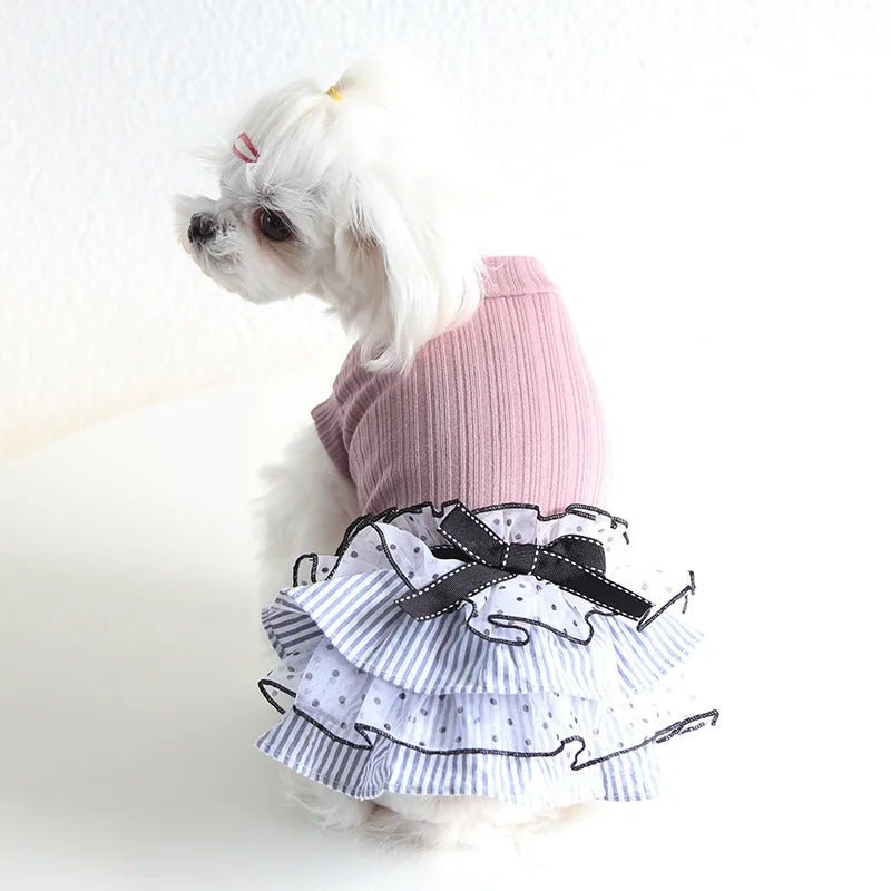 Dogs and Cats Dress Polka Dot Design Pet Puppy Shirt Spring/Summer Clothes Outfit 3 Colours