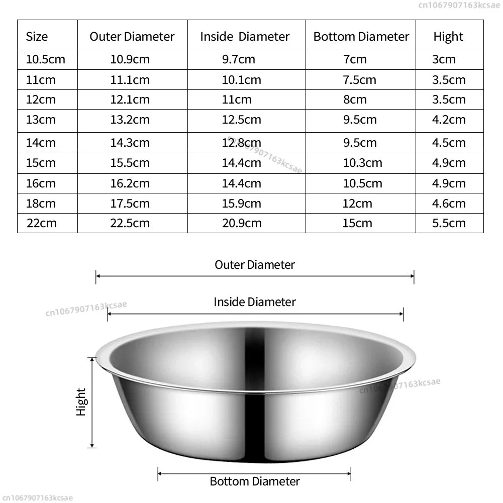 Stainless Steel Metal Dog Bowl for Small Medium Large Dogs Replacement Basic Dog Bowls Thickened Dog Water Feeder Bowls Pet Supp