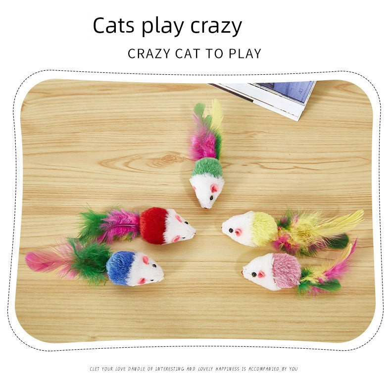 Artificial Color Feather Little Mouse Hot Cat Toy