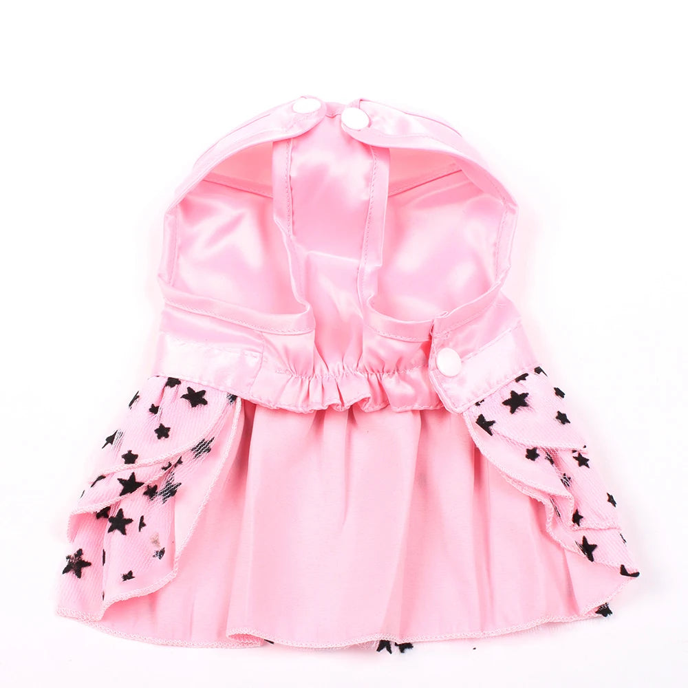 Dog Cat Dress Shirt Bow&Stars Design Pet Puppy Skirt Spring Summer Apparel 2 Colors